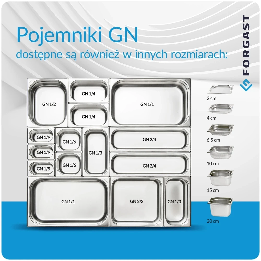 Pojemnik GN 1/2 4 cm eko ze stali nierdzewnej | FORGAST FG06204V1