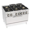 Kuchnia gastronomiczna gazowa 6-palnikowa z piekarnikiem gazowym full-size,  wersja Super 54 + 9 kW | TECNOINOX 313291