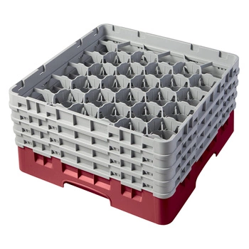 Kosz do szkła 30 przegródek - 50x50 cm, żurawinowy | CAMBRO 30S800/416