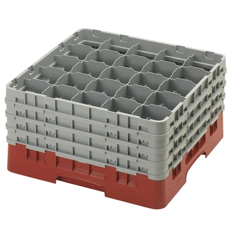 Kosz do szkła 25 przegródek - 50x50 cm, żurawinowy | CAMBRO 25S900/416