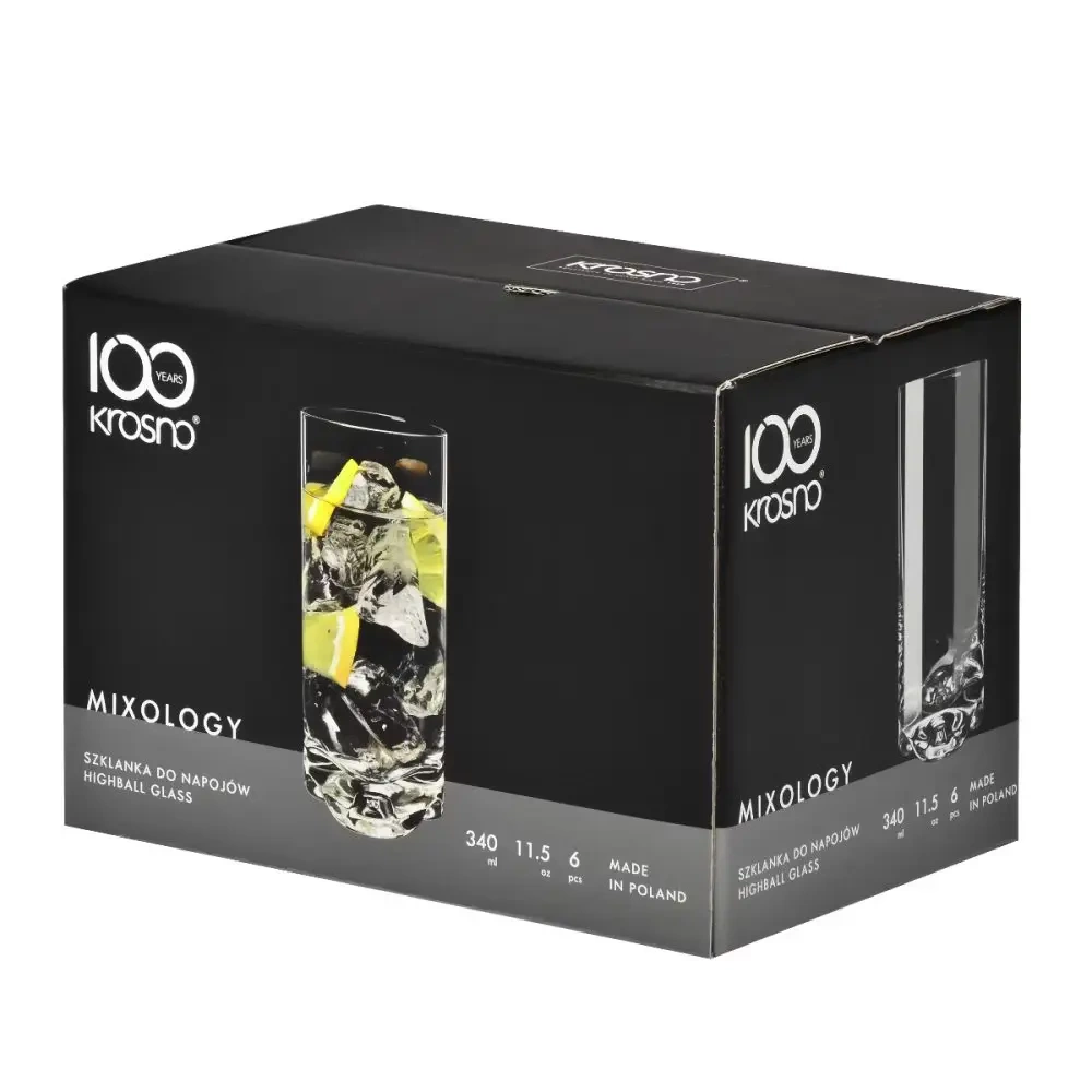Szklanki do napojów wysokie, Mixology 340 ml - komplet 6 sztuk | KROSNO GLASS F68C810035001010