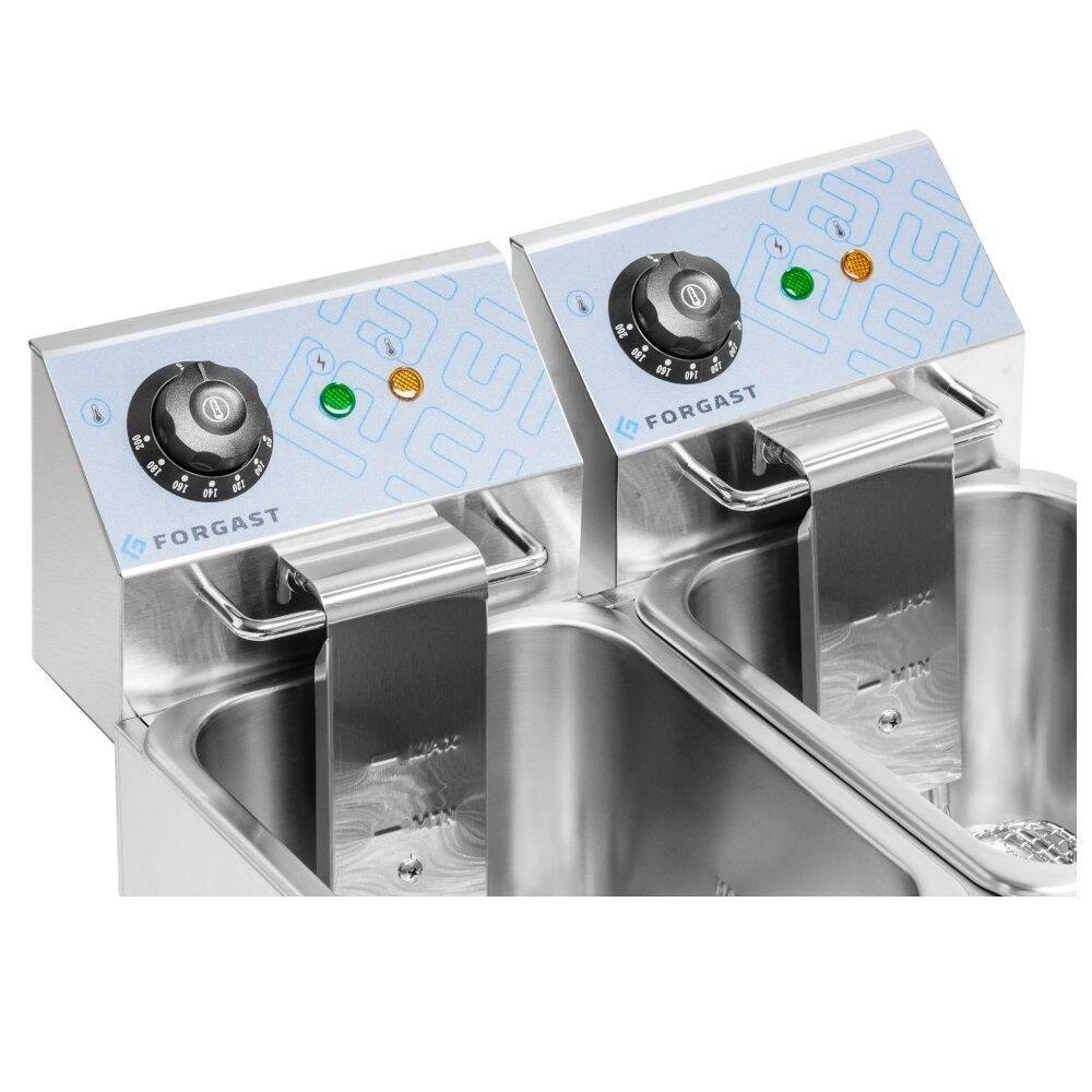 Frytownica elektryczna 2-komorowa 2x4 l, 2x2 kW, 230 V | FORGAST FG09024