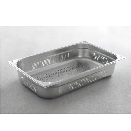 Pojemnik GN 1/1 gł. 6,5 cm ze stali nierdzewnej KITCHEN LINE perforowany | HENDI 807125