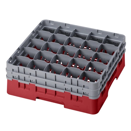 Kosz do szkła 25 przegródek - 50x50 cm, czerwony | CAMBRO 25S534/163