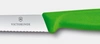 Nóż do warzyw i owoców Swiss Classic, ostrze ząbkowane, zielony, dł. ostrza 10 cm | VICTORINOX 6.7734.C1