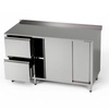 Stół roboczy nierdzewny z szafką i blokiem szuflad 230x60x85 cm | FORGAST