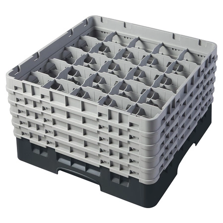 Kosz do szkła 25 przegródek - 50x50 cm, czarny | CAMBRO 25S1058/110