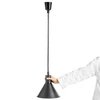 Lampa grzewcza do potraw czarna, stożkowa, 0.25 kW, regulacja wysokości 60-180 cm | FORGAST FG03344