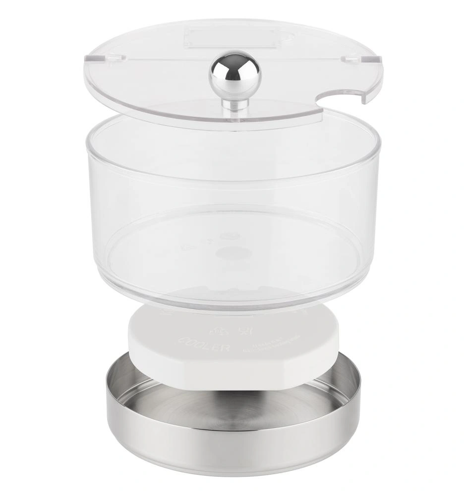 Mała miska chłodząca ze stalową podstawą Mini TOP FRESH z wkładem i pokrywą, 15x11.5 cm | APS 11810