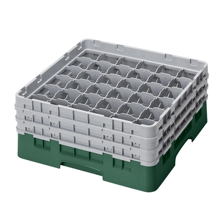 Kosz do szkła 36 przegródek - 50x50 cm, zielony | CAMBRO 36S638/119