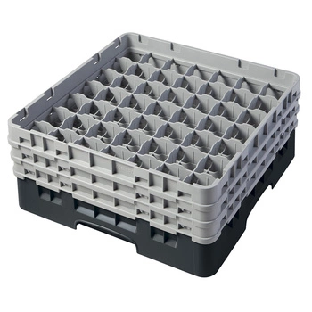 Kosz do szkła 49 przegródek - 50x50 cm, czarny | CAMBRO 49S638/110