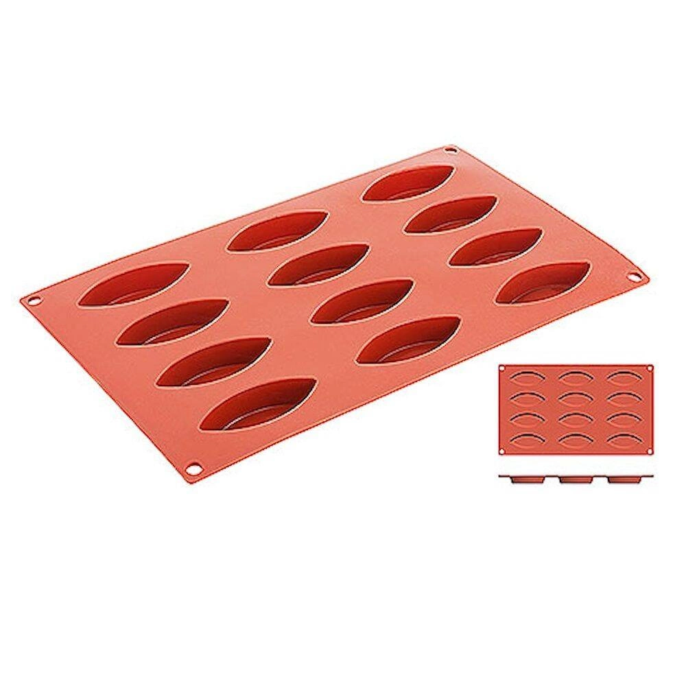 Forma do pieczenia silikonowa łódeczki, 12 otworów, 7,2x3 cm | CONTACTO 6649/072