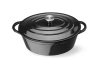 Garnek żeliwny emaliowany, 6,88 L, czarny, 40.5x25.5x(H)13.4 cm, Owalny | HENDI 626863