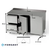 Stół roboczy nierdzewny z szafką i blokiem szuflad 130x70x85 cm | FORGAST