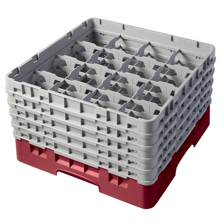 Kosz do szkła 16 przegródek - 50x50cm, żurawinowy | CAMBRO 16S958/416