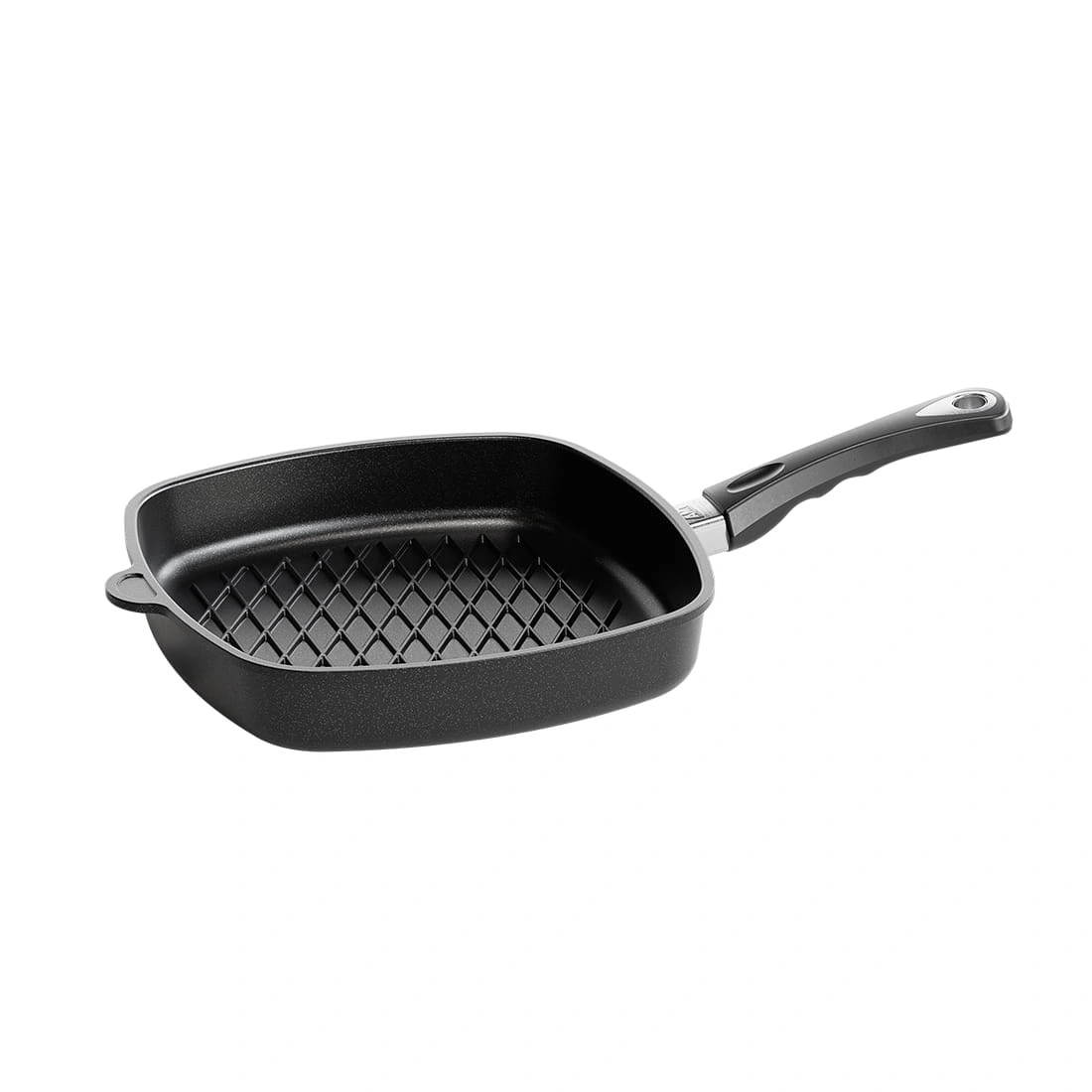 Patelnia grillowa do indukcji BBQ aluminiowa z powłoką nieprzywierającą, kwadratowa 28x28 cm | AMT I-E285 BBQ