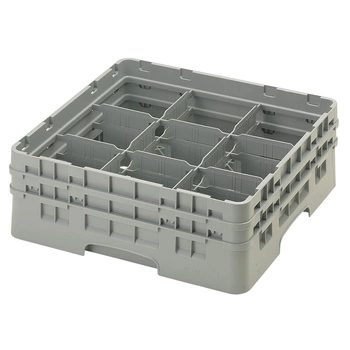 Kosz do szkła 9 przegródek - 50x50cm, szary | CAMBRO 9S434/151