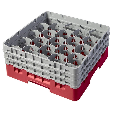 Kosz do szkła 20 przegródek - 50x50 cm, czerwony | CAMBRO 20S638/163