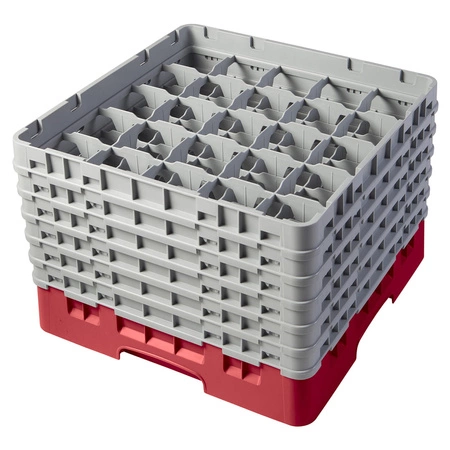 Kosz do szkła 25 przegródek - 50x50 cm, czerwony | CAMBRO 25S1114/163