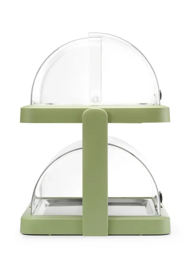 Podwójna witrynka chłodząca roll-top Duo UNIQ designed by Robert Bronwasser, zielona, 48x35.5x48 cm | HENDI 871973