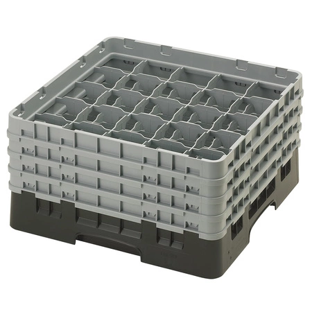 Kosz do szkła 25 przegródek - 50x50 cm, czarny | CAMBRO 25S800/110