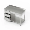 Stół roboczy nierdzewny z blokiem szuflad i półką 100x70x85 cm | FORGAST