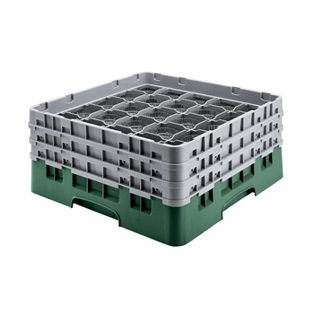 Kosz do szkła 36 przegródek - 50x50 cm, zielony | CAMBRO 36S534/119