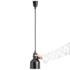 Lampa grzewcza do potraw czarna, cylindryczna, 0.25 kW, regulacja wysokości 60-180 cm | FORGAST FG03341