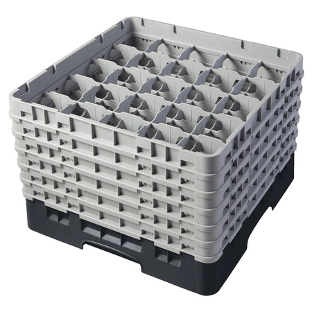 Kosz do szkła 25 przegródek - 50x50 cm, czarny | CAMBRO 25S1214/110