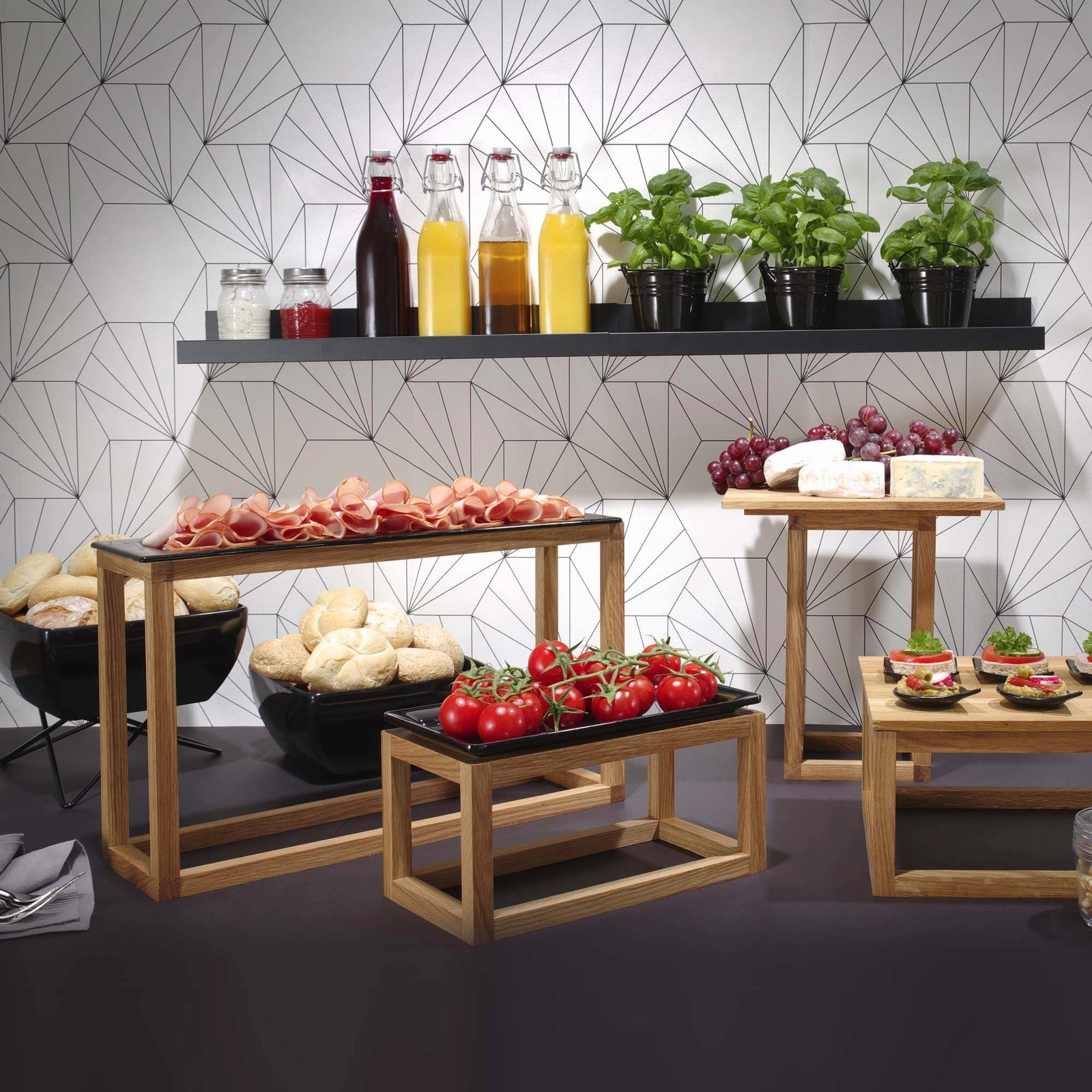 Podstawa pod tace Madeira Black GN 1/3 | FINE DINE 504857