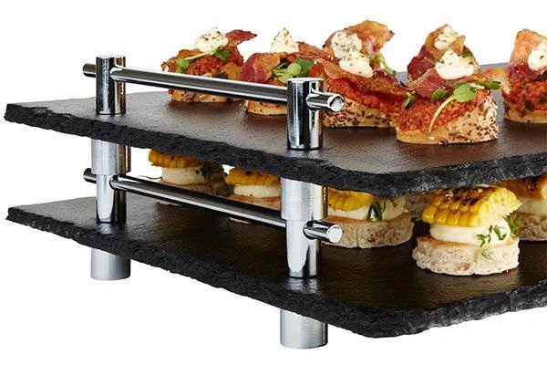 Płyta HOCHSTAPLER, z łupku, z uchwytami, GN 1/1, 53x32.5x6 cm | APS 966