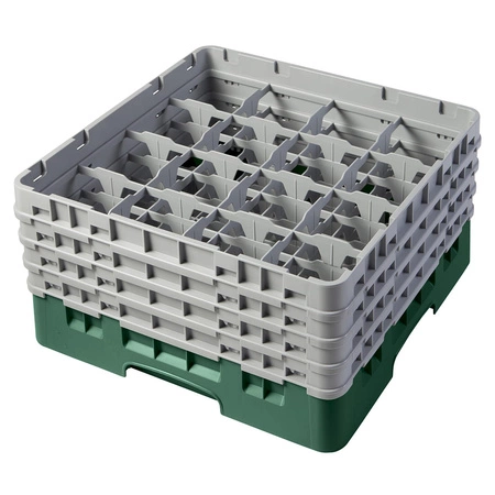 Kosz do szkła 16 przegródek - 50x50 cm, zielony | CAMBRO 16S800/119