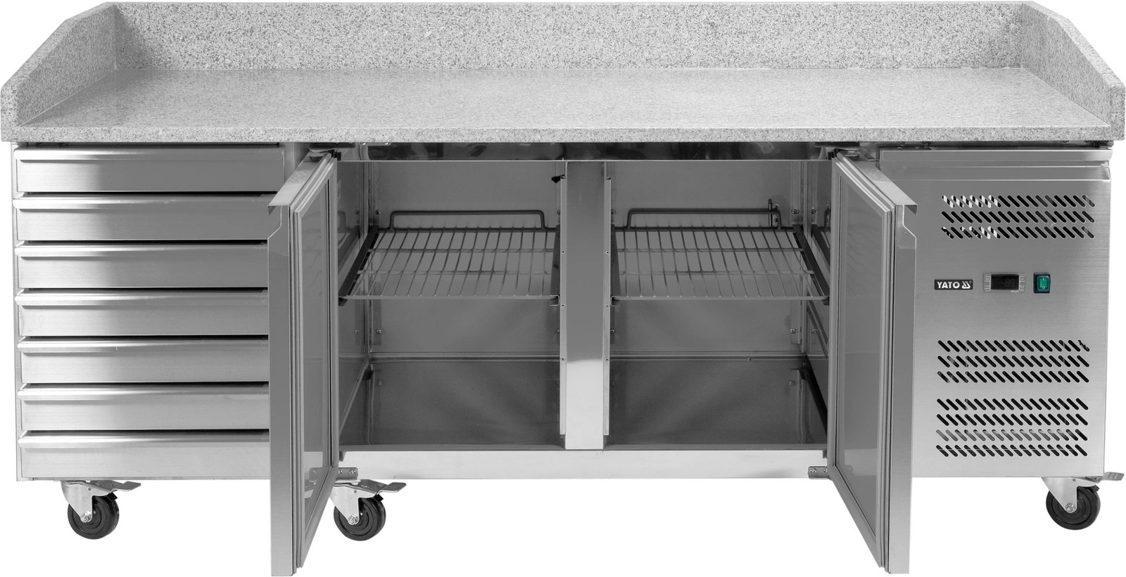 Stół chłodniczy 2-drzwiowy do pizzy z szufladami | YATO YG-05310