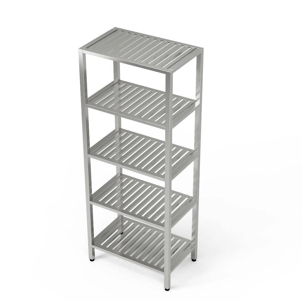 Regał nierdzewny 5-półkowy gretingowy 80x60x180 cm | FORGAST