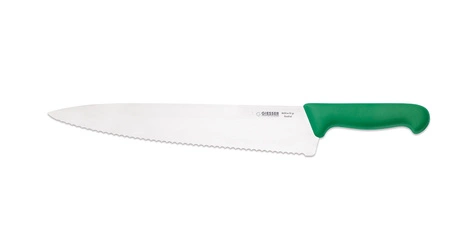 Nóż Szefa kuchni z falistą krawędzią - 31 cm, zielony | GIESSER MESSER 8455 w 31 gr