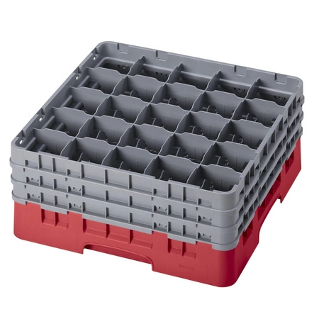 Kosz do szkła 25 przegródek - 50x50 cm, czerwony | CAMBRO 25S738/163