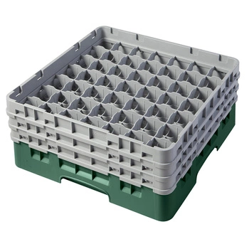 Kosz do szkła 49 przegródek - 50x50 cm, zielony | CAMBRO 49S638/119