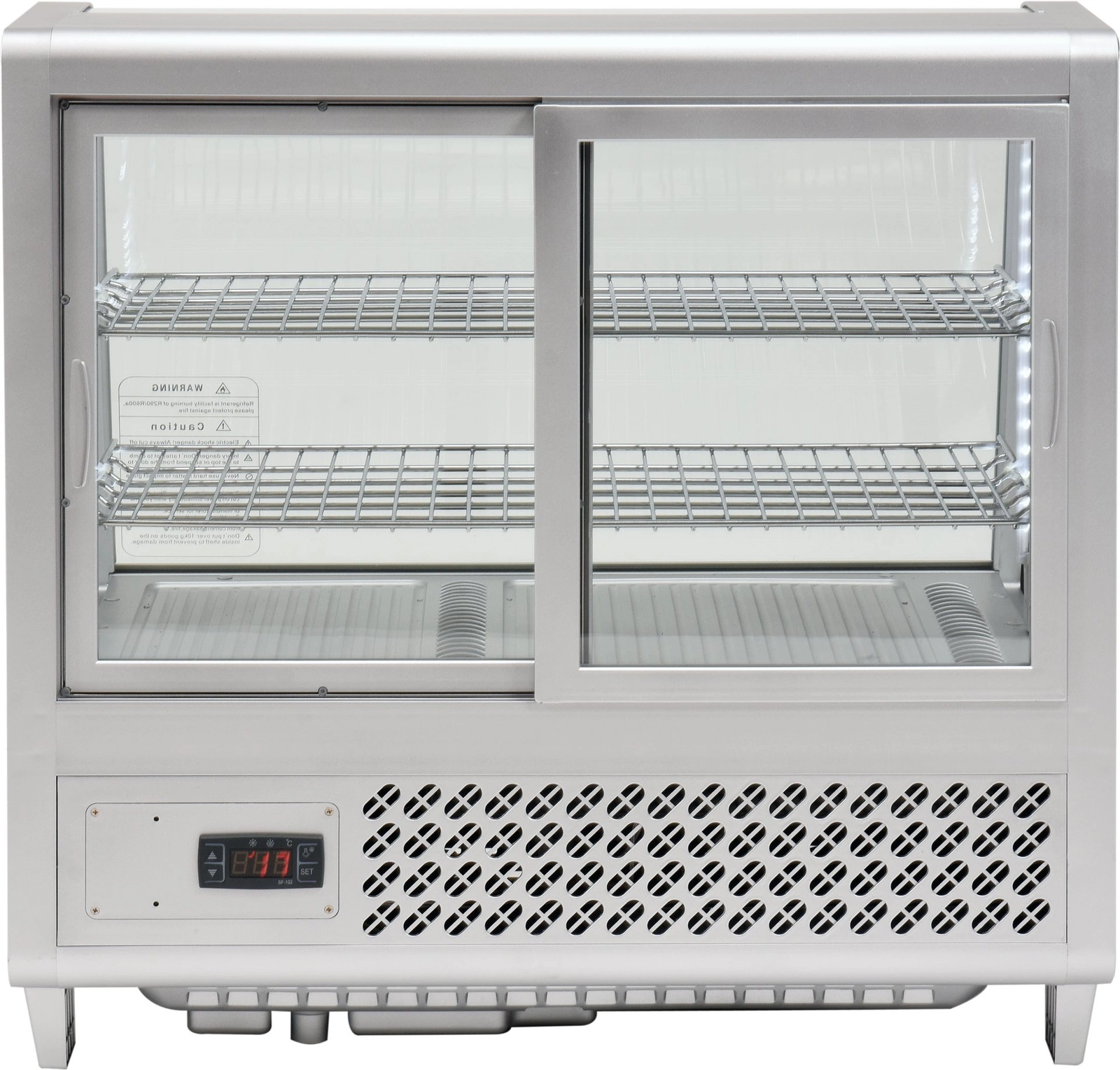 Witryna ekspozycyjna chłodnicza 100 l srebrna | YATO YG-05022