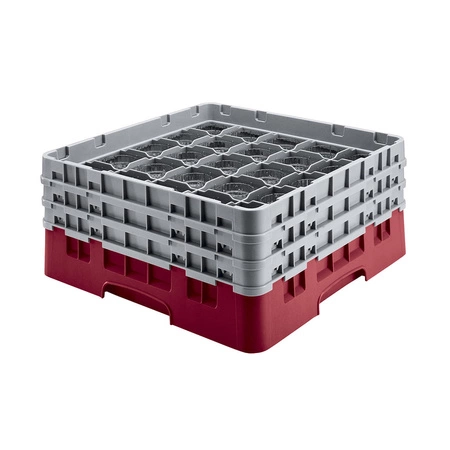 Kosz do szkła 36 przegródek - 50x50 cm, żurawinowy | CAMBRO 36S534/416