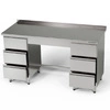 Stół roboczy nierdzewny z 2 blokami 3 szuflad 210x70x85 cm | FORGAST