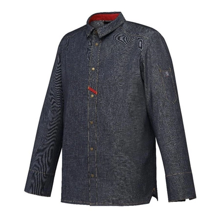 Bluza kucharska Vinho denim długi rękaw L | ROBUR U-VH-JLS-L