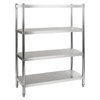 Regał nierdzewny 4-półkowy składany | Royal Catering 10010224