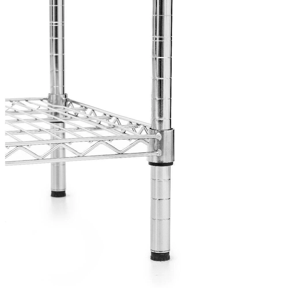 Regał magazynowy ze stali chromowanej, 4 półki, 61x61x180 cm składany | FORGAST FG15135