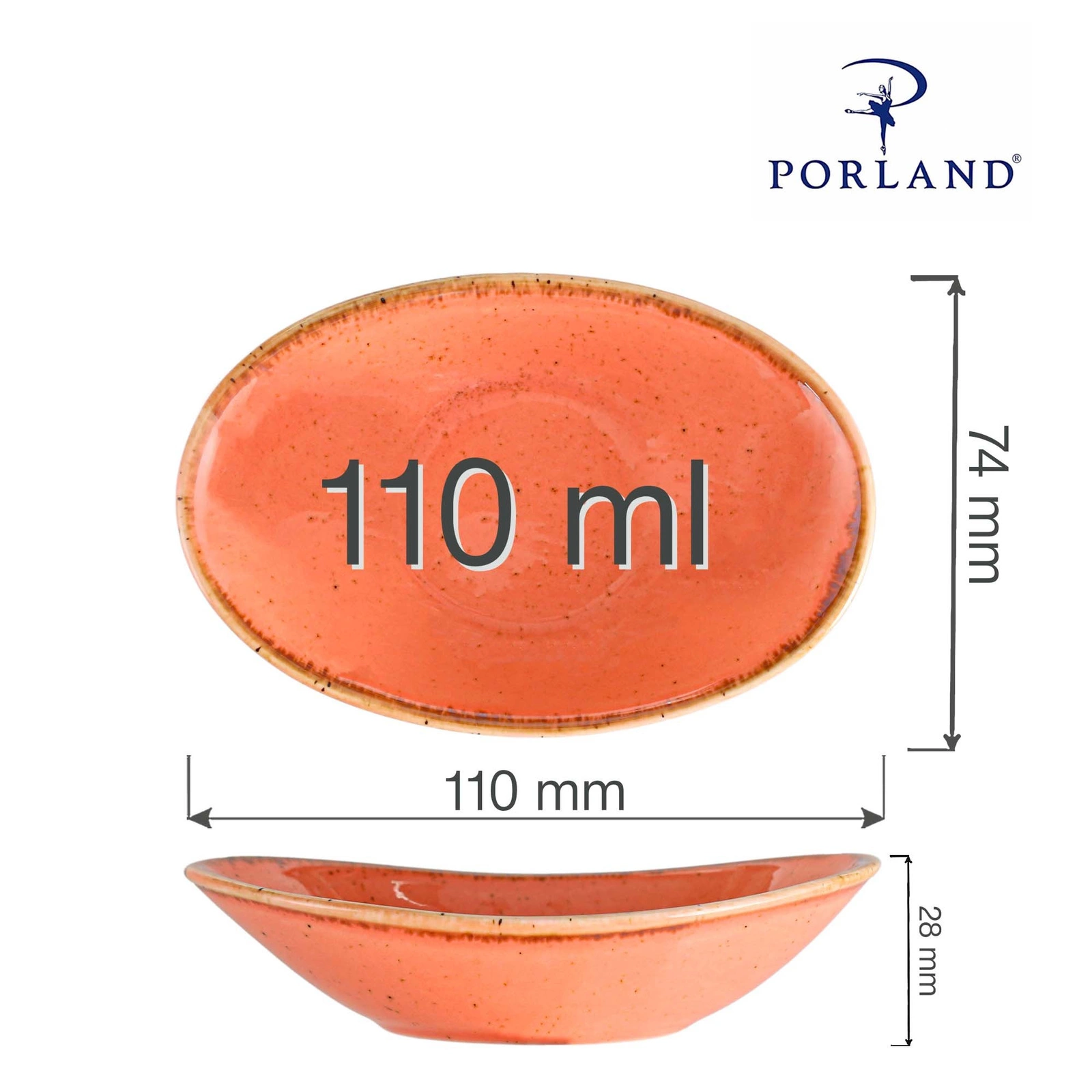 Mini naczynie owalne AMBER, 11x7.4x2.8 cm | PORLAND 04ALM001634