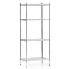 Regał magazynowy ze stali chromowanej, 4 półki, 61x45,5x180 cm składany | FORGAST FG15131