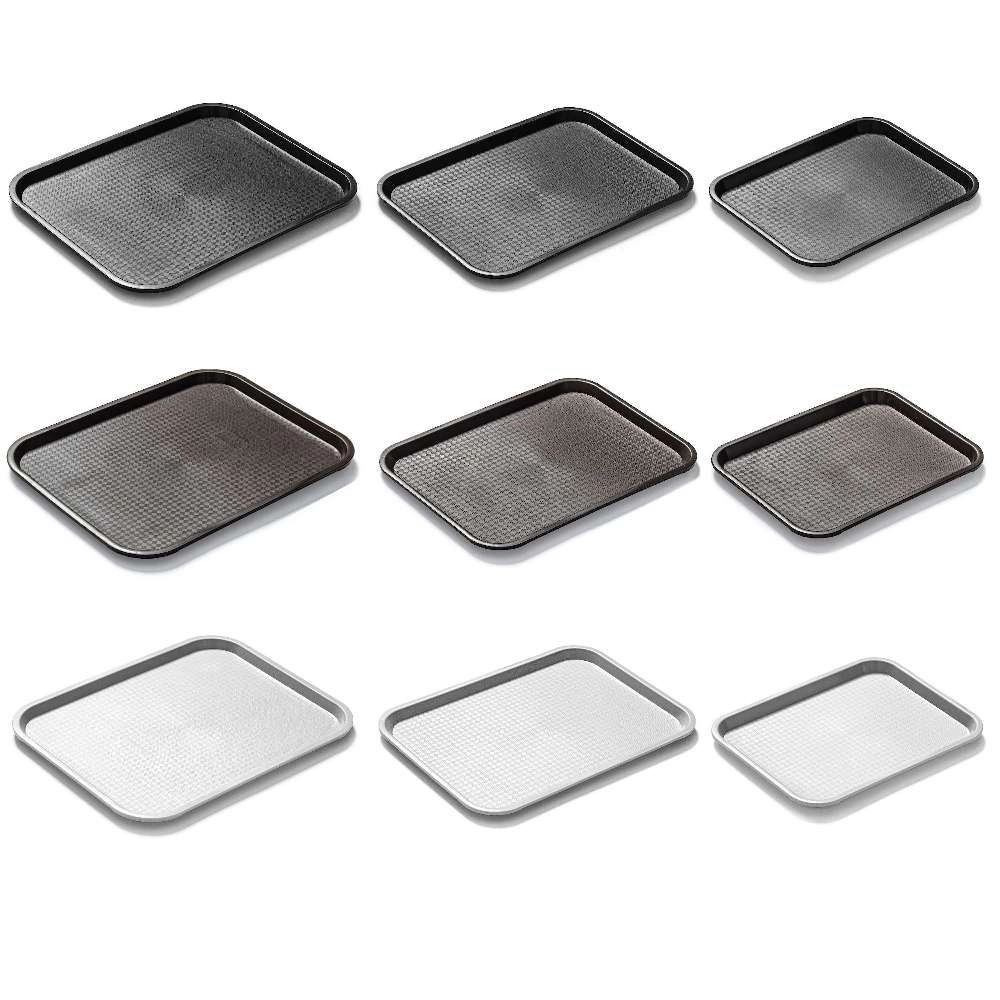 Taca fast food czarna, polipropylen, 35x25 cm, prostokątna | FORGAST FG12503