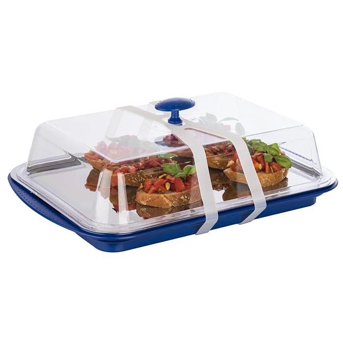 Taca z wkładem chłodzącym i pokrywą, niebieska 43x29x14 cm | APS 9090
