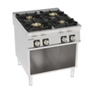 Kuchnia gastronomiczna gazowa 4-palnikowa z żeliwnym rusztem, na szafce otwartej, 80 cm, wersja High Power, 42 kW | TECNOINOX 313272