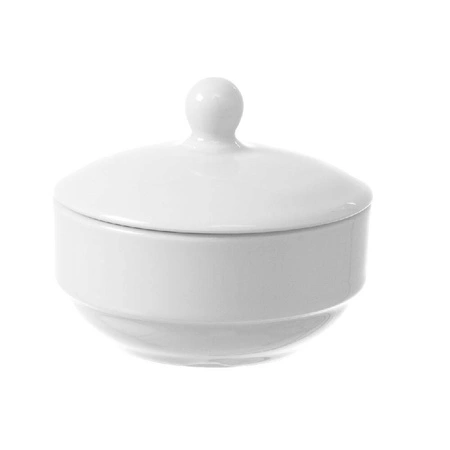 Cukiernica z pokrywką porcelanowa BIANCO - 10 cm | FINE DINE 799338