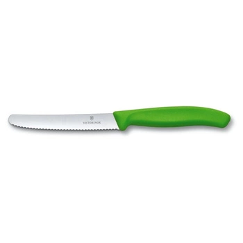 Nóż ząbkowany do warzyw i owoców Swiss Classic zielony dł. ostrza 11 cm | VICTORINOX 6.7836.L114